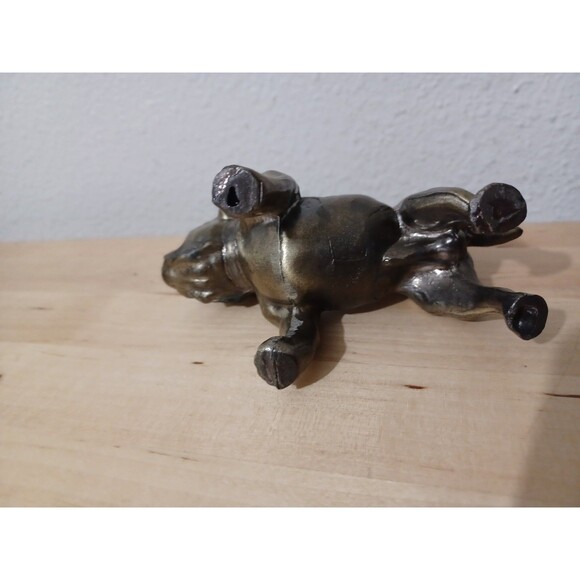 BRASS BULLDOG STATUE YALE UNIVERSITY  Vintage Dog Paperweight  Decorative Art - Picture 8 of 11